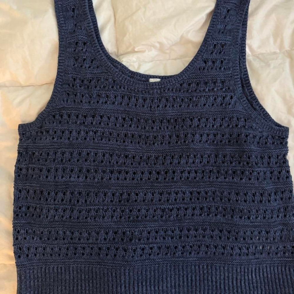 Old Navy Crafted Tank – Lost at Sea Navy (Size XL) crochet worn once